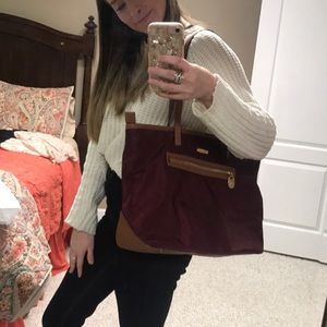 Burgundy Michael Kors Tote